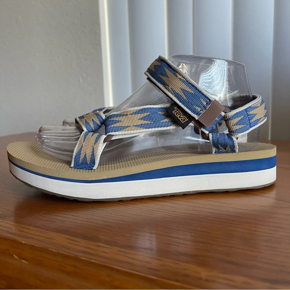Teva Midform Universal Halcon Blue/Tan Sandal Size 8 - Picture 2 of 16